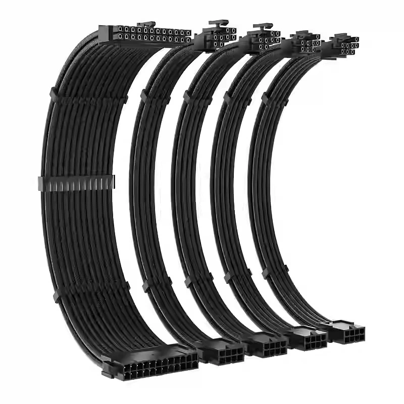 Удлинитель питания компьютера Графическая плата 8pin Материнская плата 24pin Удлиненная линия CPU8P пакет сетка плетеный провод 20cm