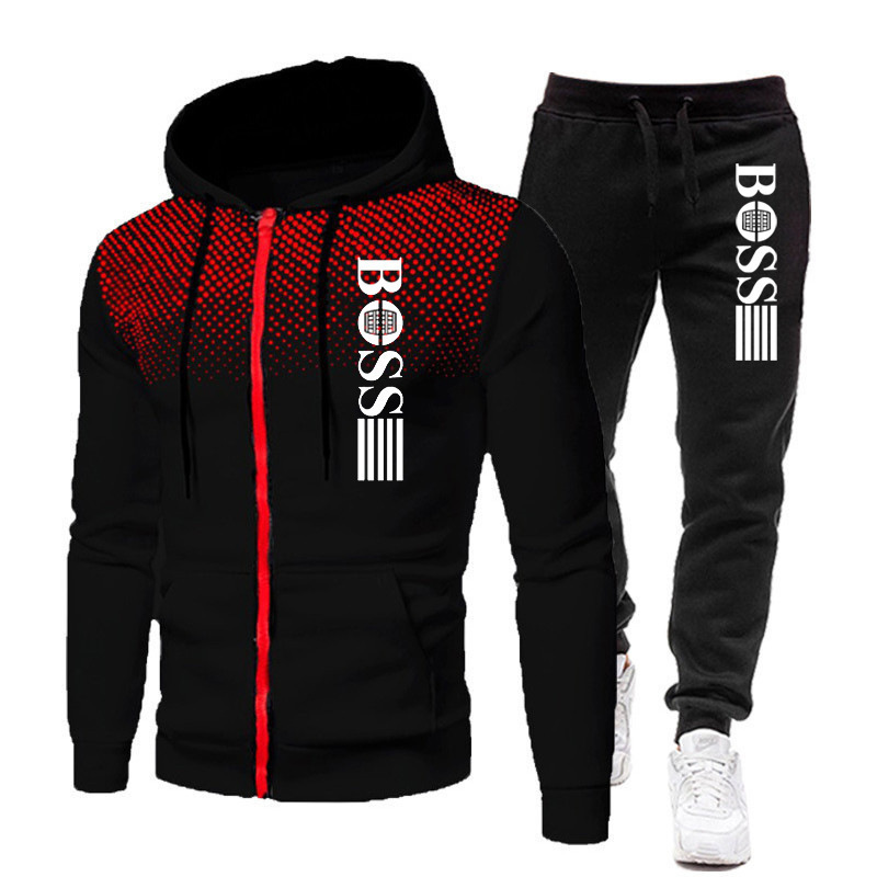 2024 New Men's Casual Cardigan Long Sleeve Hooded Sweatshirt Polka Dot Print Teen Men's Suit Wholesale 2024 New Men's Casual Cardigan Long Sleeve Hooded Sweatshirt Polka Dot Print Teen Men's Suit Wholesale