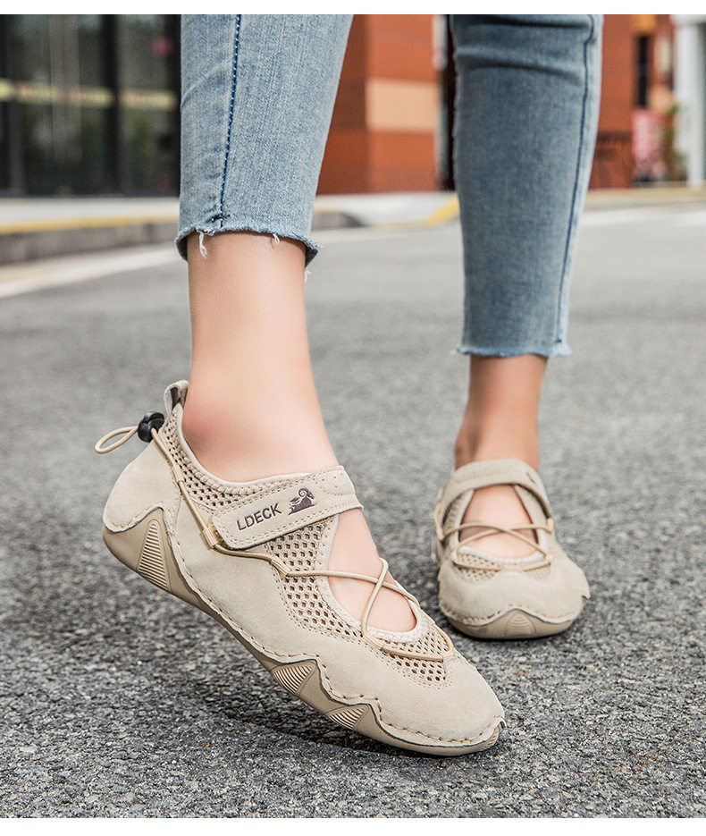 Giày thể thao unisex cỡ lớn, giày sneaker lưới thoáng khí mùa hè, đế bằng — 5816 Xanh cát, 5816 màu cát chi tiết 15