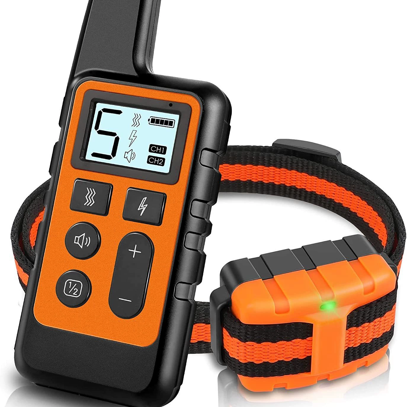 Ошейник для дрессировки собак, водонепроницаемый амортизирующий ошейник, диапазон дистанционного управления 160 футов (около 499,9 метров)