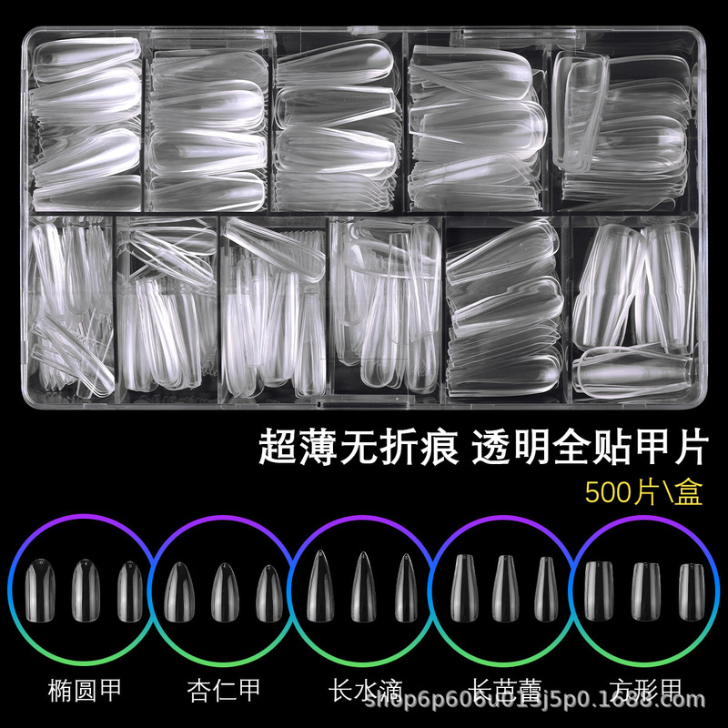 Nail Art Nail Piece Ultra-thin Transparent Seamless Nail Piece False Nail Patch Trapezoid/Square/Almond Drop Full Nail Patch Nail Piece Nail Art Nail Piece Ultra-thin Transparent Seamless Nail Piece False Nail Patch Trapezoid/Square/Almond Drop Full Nail Patch Nail Piece