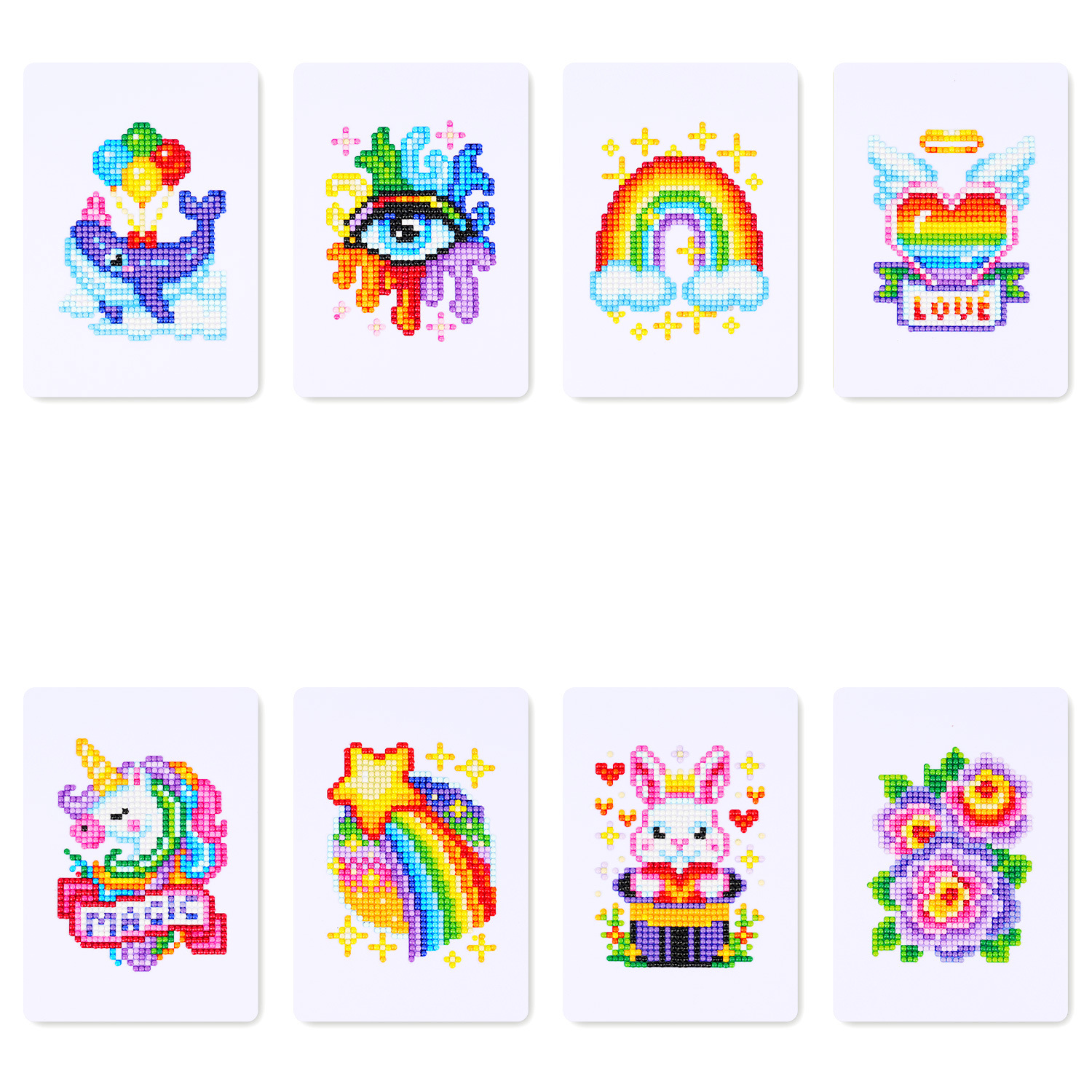 Nuevo mini decoración doméstica de diamante colorido sin marco DIY pegatinas de ladrillo de diamante redondo pegatinas de pintura