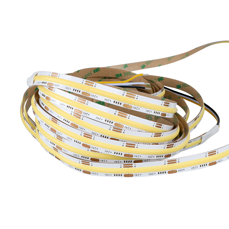 Tira de Luz LED COB Autoadhesiva 24V de Silicona Flexible para Pared de Fondo y Gabinetes