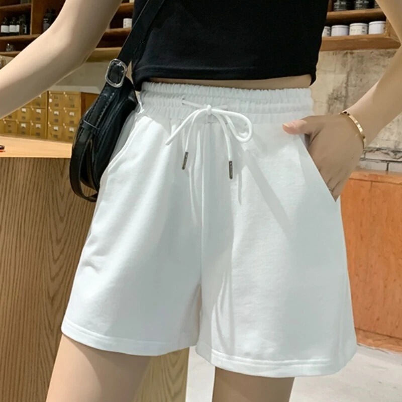 Women's Casual Shorts, Comfortable Drawstring Elastic Waist, Summer Beach Workout Casual Shorts