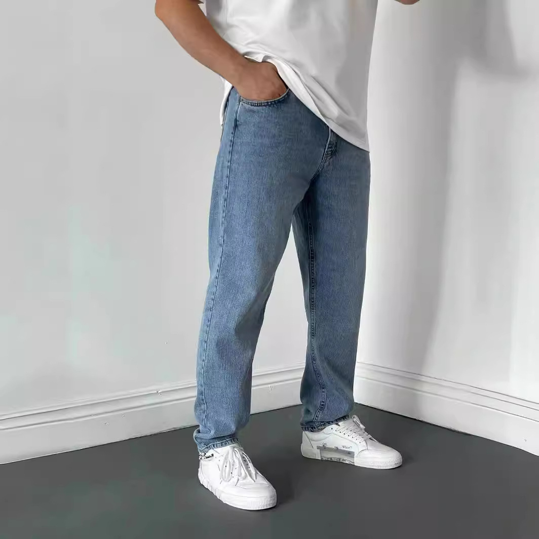 High-end Europe, America and Southeast Asia Men's Jindian Small Straight Jeans Amazon AliExpress Simple Four-color New