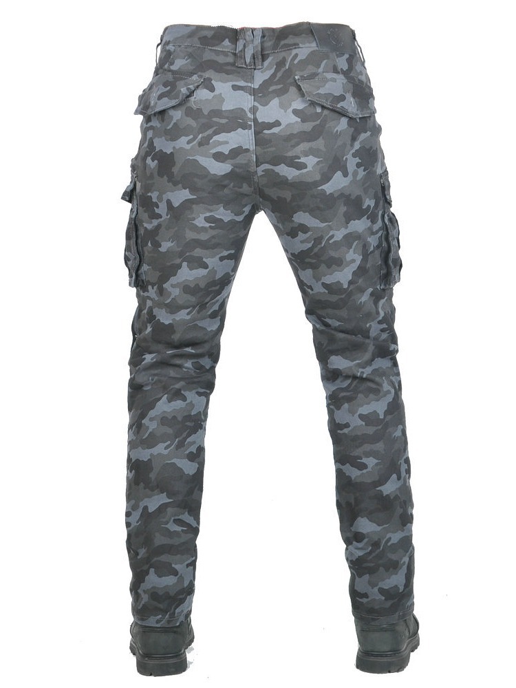 Pantalones de motocicleta VOLERO para hombres bolsas de camuflaje herramientas respirables anticaídas pantalones de motocicleta protectores de silicona