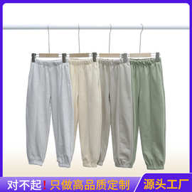 秋季新品380g重磅毛圈卫裤儿童校裤定制印字logo小学生运动裤批发