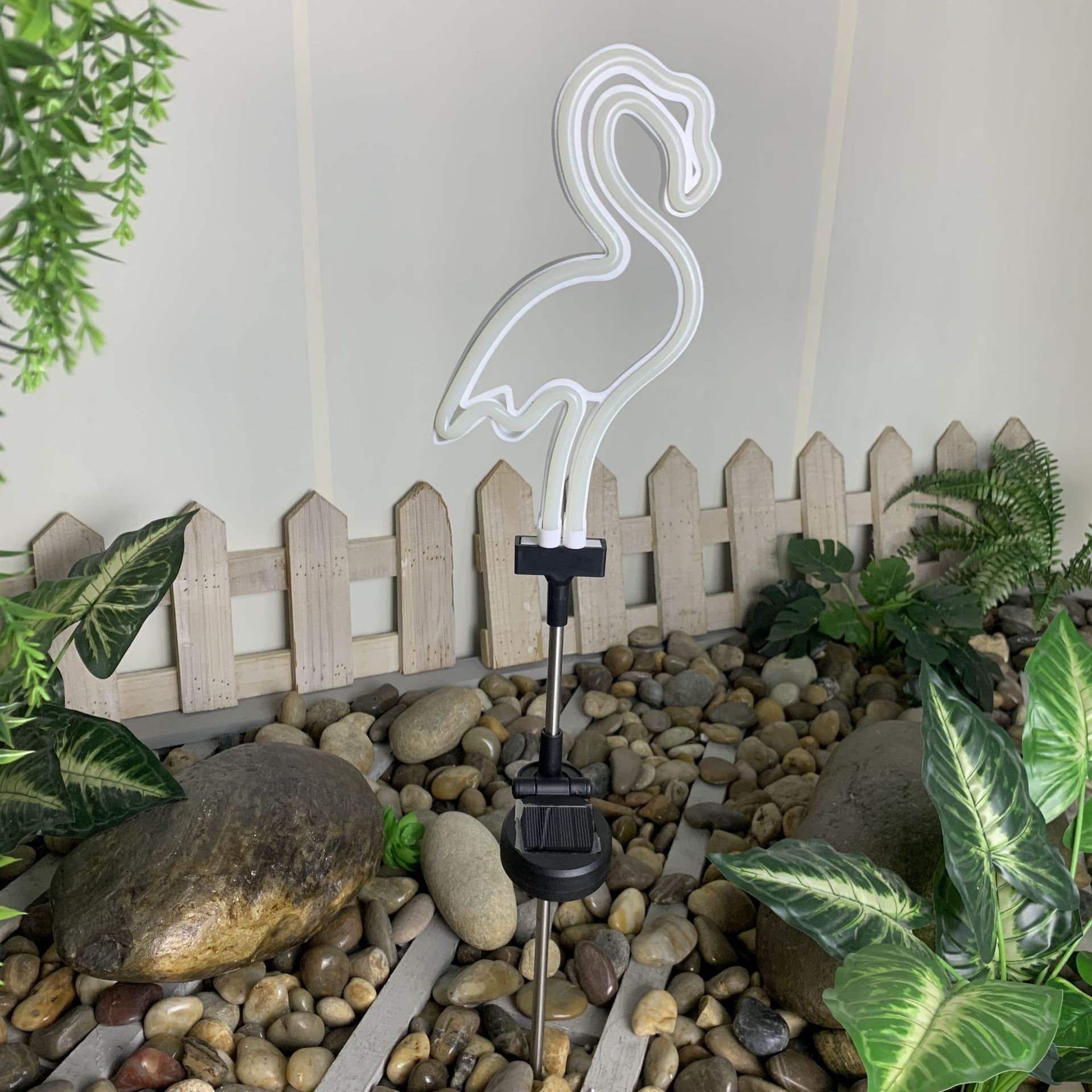 Amazon solar jardín al aire libre paisaje luz flamenco luz enchufe de tierra luz led camping luz decorativa