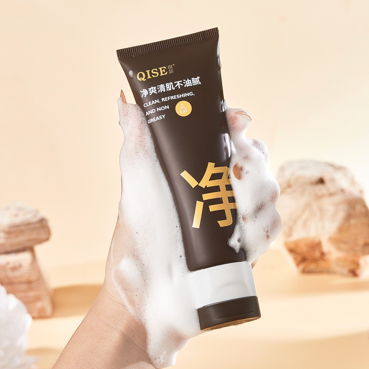 C Jia mismo tipo de limpiador facial de arcilla blanca de doble tubo de aminoácidos limpieza profunda hidratante suave aclarante tono de piel arcilla blanca al por mayor