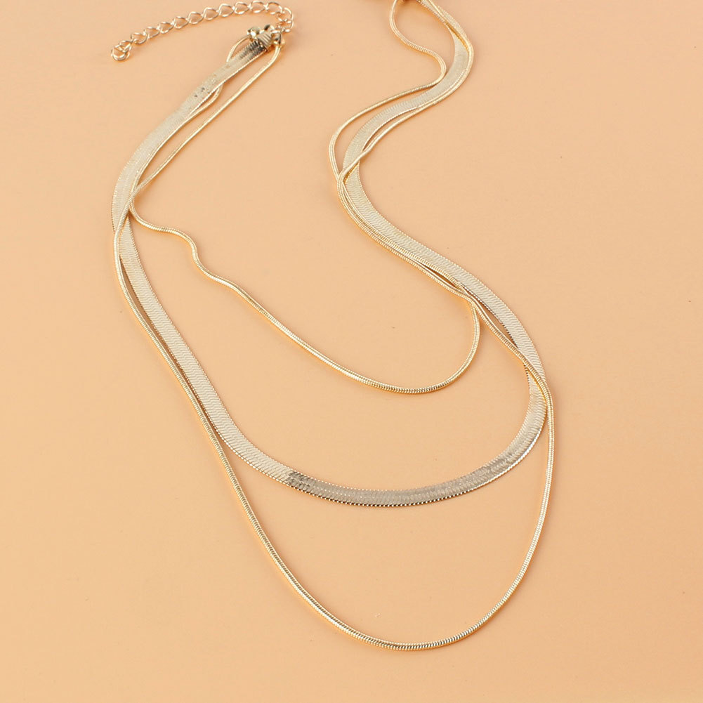simple alloy multi-layer golden clavicle chain wholesale Nihaojewelry