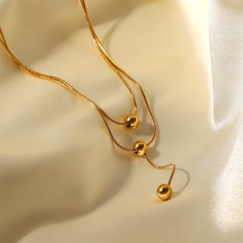 Simple Style Geometric Titanium Steel Plating Layered Necklaces