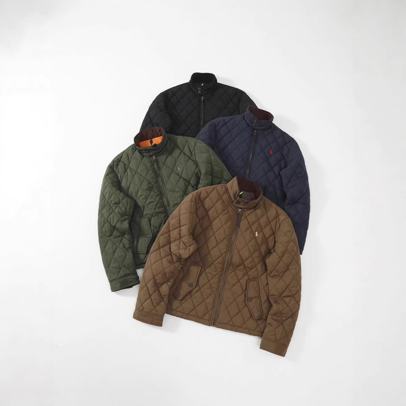 Cross-Border Rl Laff Pony War Horse Embroidered Diamond Check Old Money Style Old Cadre Cotton Jacket British Retro Cross-Border Rl Laff Pony War Horse Embroidered Diamond Check Old Money Style Old Cadre Cotton Jacket British Retro