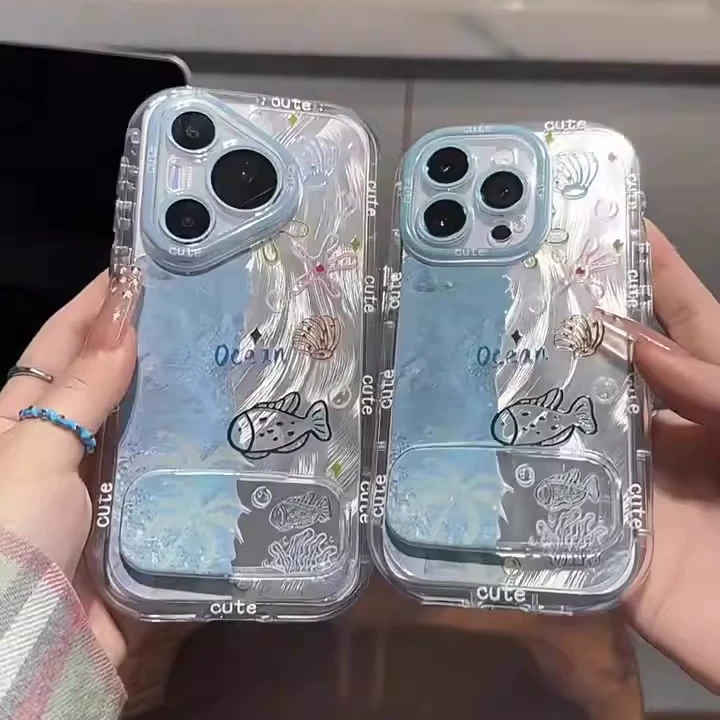 Синий совместимый чехол с воздушной подушкой, совместим с iPhone 16 и iPhone 15 Pro, трубчатая защита от падений