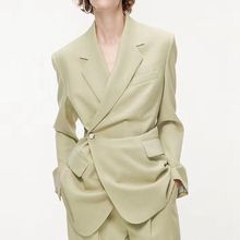 【戚薇同款】复古廓形西装外套女早春新款韩版百搭高级感羊毛西服