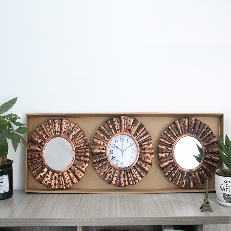 Reloj de pared europeo/americano moderno simple, reloj triple decorativo, reloj de cuarzo creativo de moda para sala/comedor