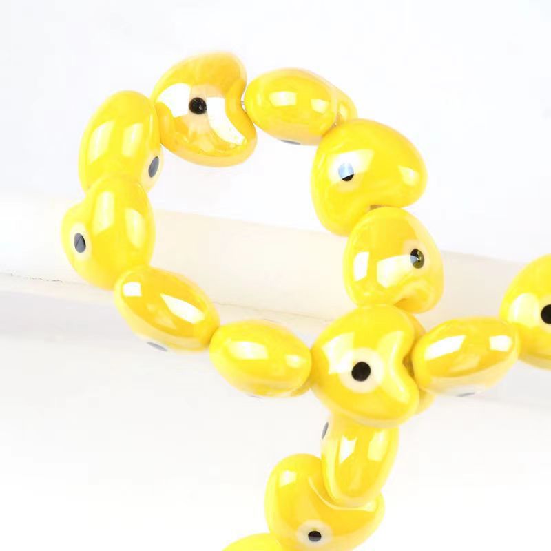 17g Weight Beads Jewelry Making Type DIY Jewelry Accessories Classification 10 PCS/Package Quantity ceramics Material Heart Shape Pattern Printing Design Cute Style 10 PCS/Package Ceramics Heart Shape DIY Jewelry Accessories Beads 4