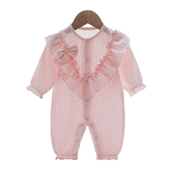 New thin long sleeve baby jumpsuit sweet bow baby climbing clothes princess full moon factory wholesale