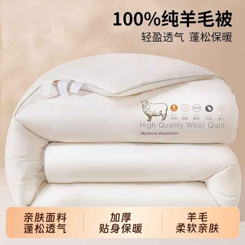 Manufacturer Wholesale 100% Pure Wool Quilt Core Dormitory Single Wool Quilt Thickened Warm Cashmere Spring Autumn Winter Quilt Manufacturer Wholesale 100% Pure Wool Quilt Core Dormitory Single Wool Quilt Thickened Warm Cashmere Spring Autumn Winter Quilt