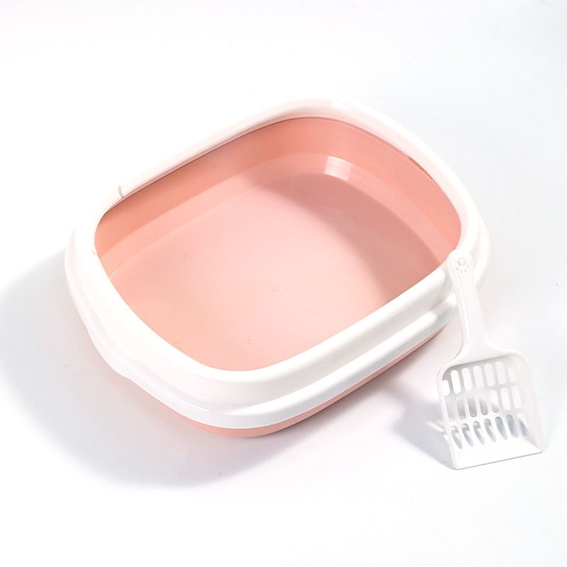 Hawo nueva caja de arena para gatos ovalada semicerrada simple tamaño pequeño gato inodoro gatito caja de arena para gatos al por mayor