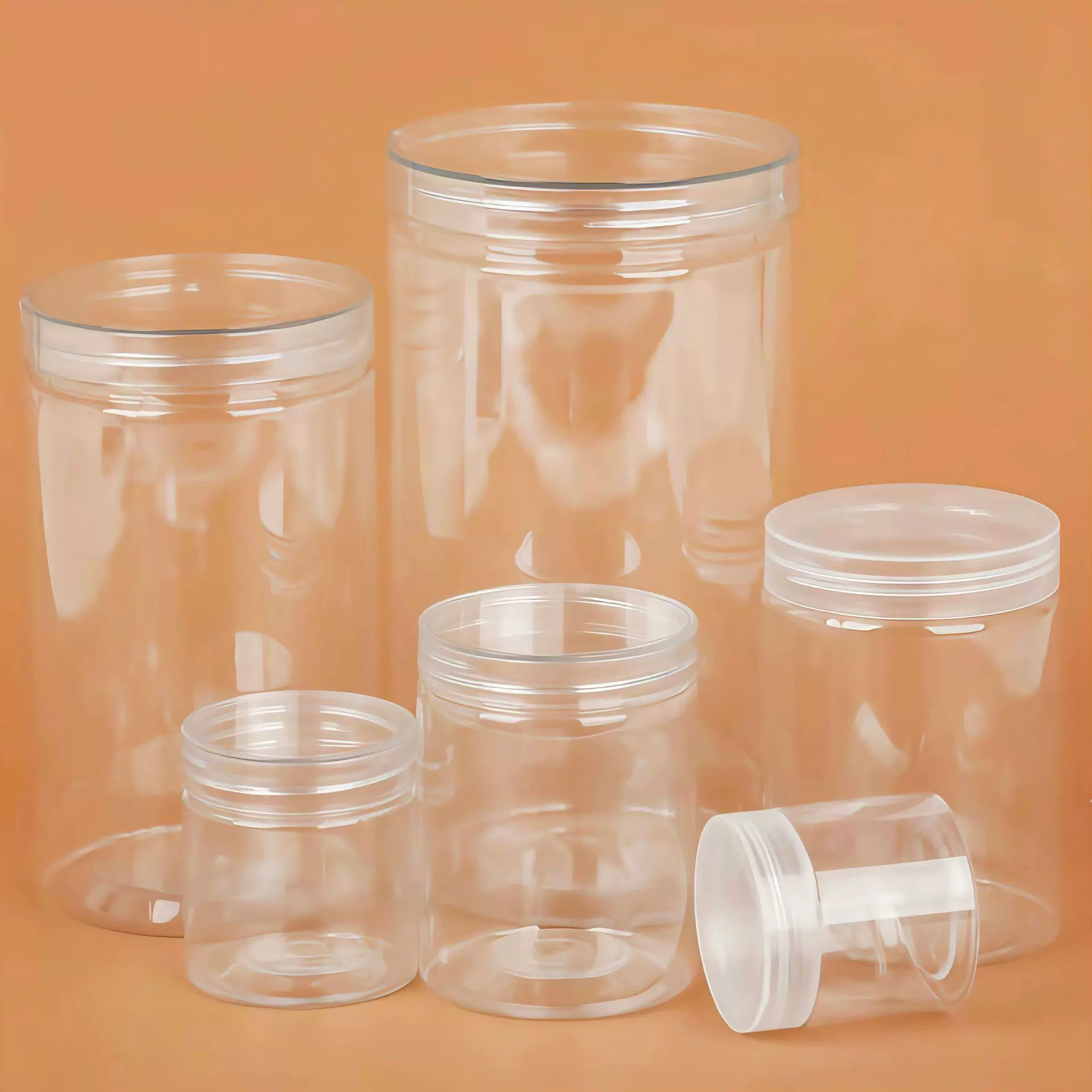 塑料罐密封瓶子透明pet杂粮储物零食饼干花茶坚果糖果