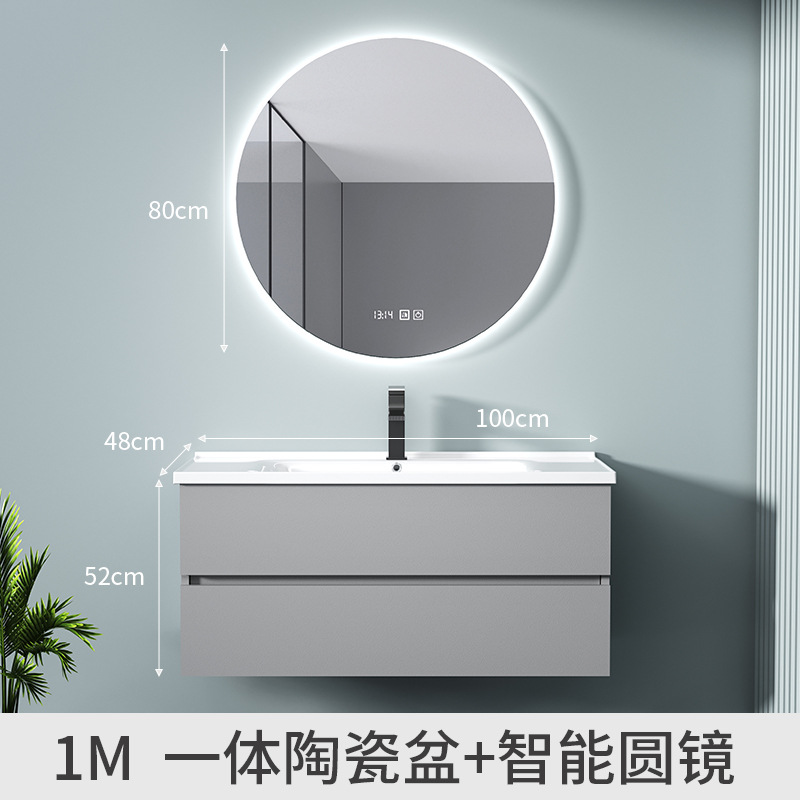 Gabinete de baño azul gris combinado cerámica lavabo lava