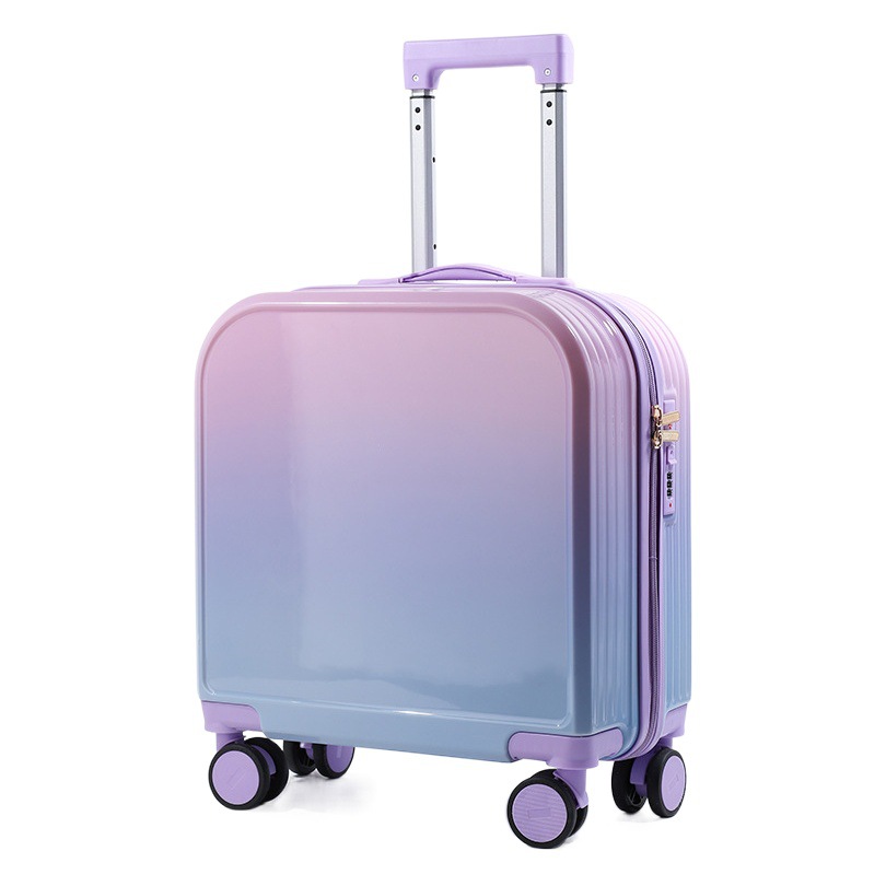 20 pulgadas Nuevo gradiente de color maleta de dibujos animados trolley caja de gran capacidad universal rueda de viaje fabricantes al por mayor