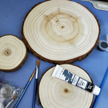 木头边角料创圆木雪松废料材料原色片木头片di板材造型木雕手工