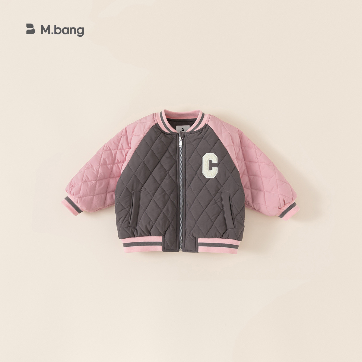 Babycity chaqueta de invierno bordada de algodón acolchado para niños uniforme de béisbol chaqueta engrosada para niñas Chaqueta de algodón acolchada estilo universitario DY23027