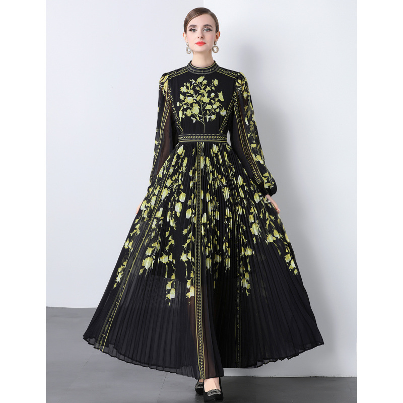 demi-season elegant fashionable long long-sleeve with a round collar