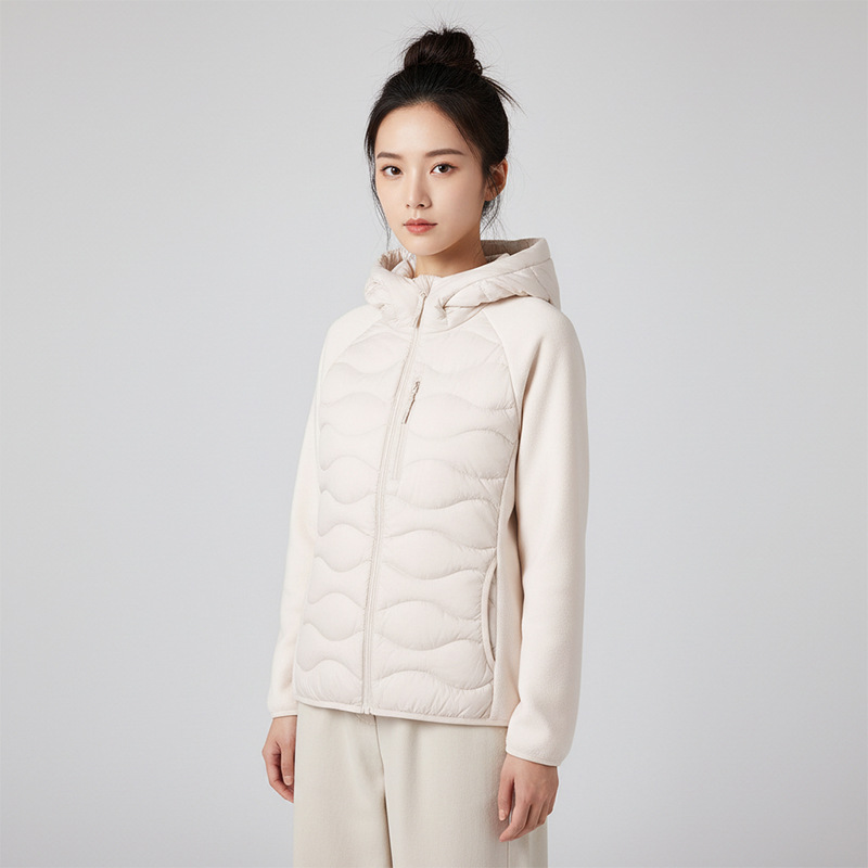 New Winter Women's Clothing Polar Fleece down Jacket Women's Hooded Stand Collar Lightweight Warm Goose down Slimming Coat