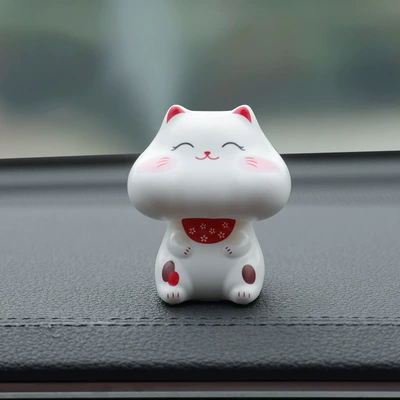 Car ornaments Ornament Lucky Cat Cartoon - nod-when-exposed-to-light-fat-cat-eye-closed-model