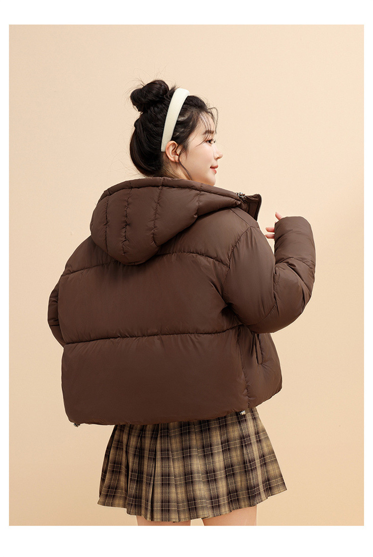 Chaqueta corta con capucha para mujer, estilo coreano, de invierno, corta, gruesa, cálida, de algodón, para mujer_voghion.com
