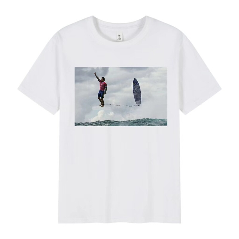 Cross-border Foreign Trade Surfing Champion Printed Casual Loose New Summer Printed T-shirt