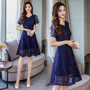 Plus Size Short-Sleeved 2025 Summer New Style Fat Sister French Retro Cut Out Flesh-Covering Belly Slimming Look Dress
