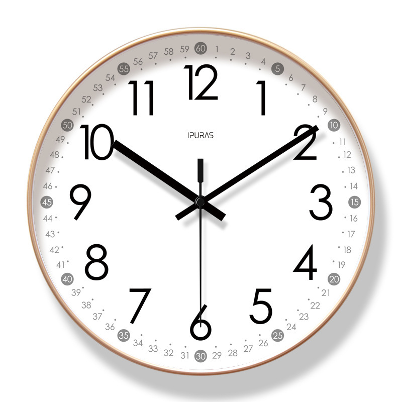 6373 silencio sala de estar reloj de pared dibujos animados enseñanza de la mañana reloj de pared doméstico silencioso escaneo de segundos larga duración reloj de cuarzo