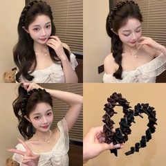 2025年新スタイルの輝くダイヤモンドの高級ヘアバンド、女性用の高頭頂ヘアピン、多用途の波状歯付きヘッドバンド