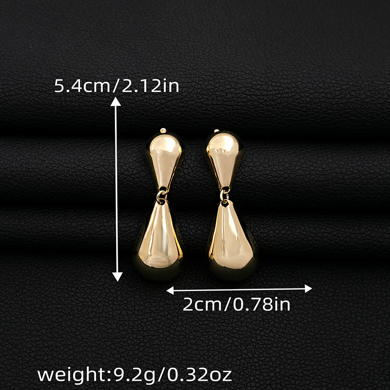 1 Pair Simple Style Geometric Plating Iron Drop Earrings display picture 2