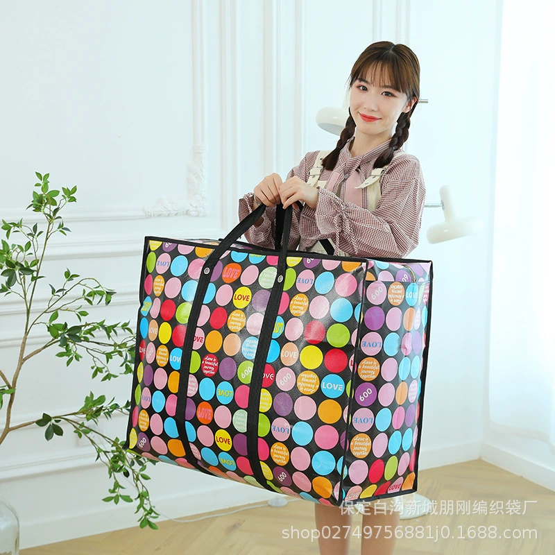 Большая емкость новая водонепроницаемая движущаяся сумка из нетканого материала с покрытием портативная тканая сумка для багажа Сумка для хранения ткани Оксфорд оптом