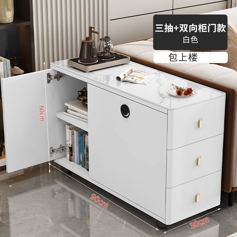 Gabinete de sofá, mesa de té móvil, mesa de té de lujo ligera, mesa de té moderna, mesa de té simple, gabinete de té para el hogar