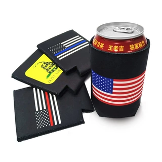 厂家现货供应优质潜水料杯套 啤酒杯套 环保材料美国国旗可乐杯套