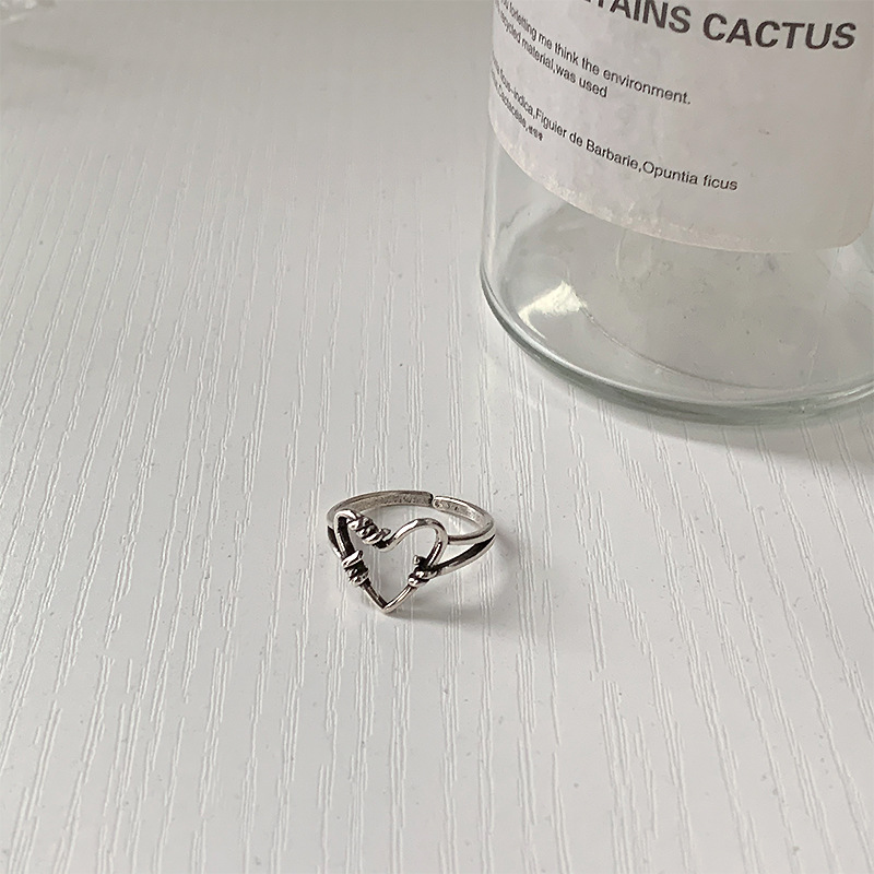 Simple Style Heart Shape Copper Plating Open Ring 1 Piece