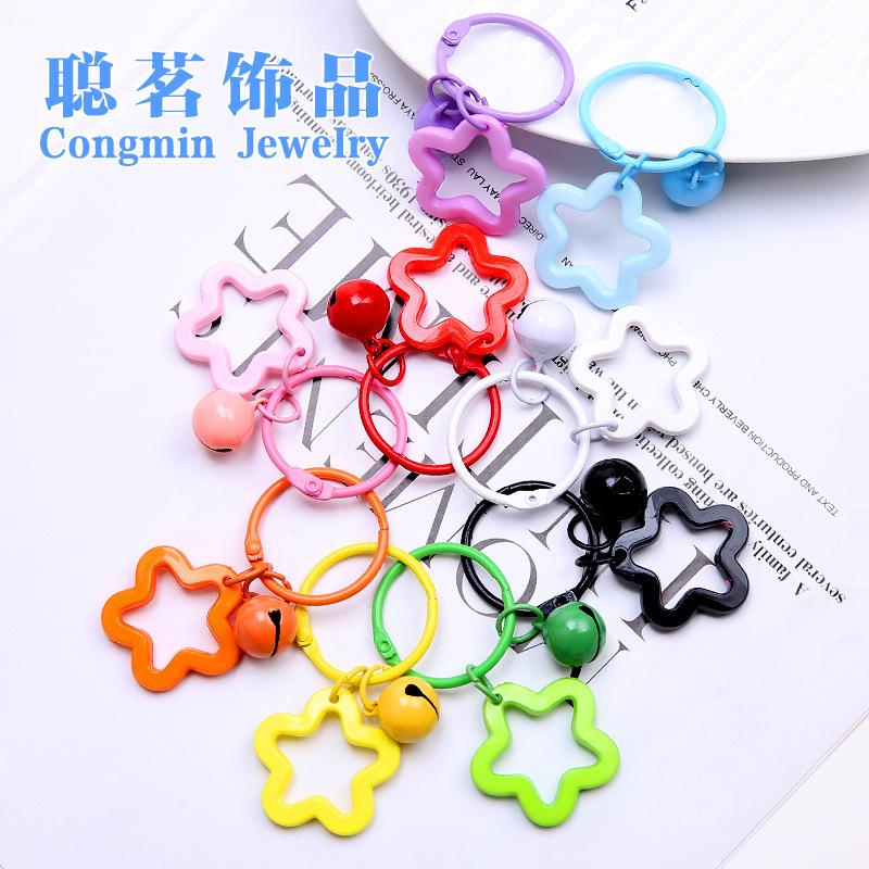 Colorful Five-pointed Star Acrylic Keychain Pendant Dopamine Headphone Set Pendant Small Fresh Couple Bag Decoration Colorful Five-pointed Star Acrylic Keychain Pendant Dopamine Headphone Set Pendant Small Fresh Couple Bag Decoration