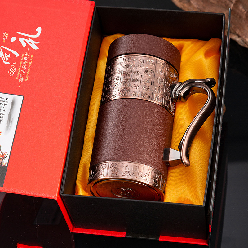 Yixing taza de aislamiento de arena púrpura, taza de té de burbujas para mujeres y hombres, regalo de cumpleaños para padres y maestros.