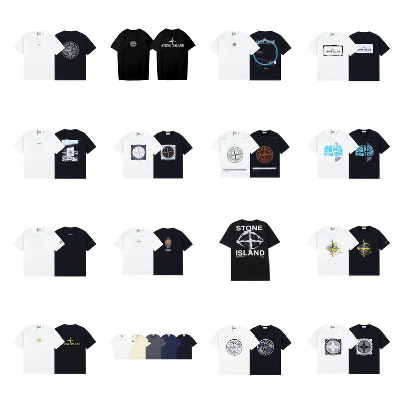 Cross-Border American Style 240g Stone Back Island Coordinate Disc Logo Printed Short-Sleeved T-Shirt for Men and Women, Export Trend