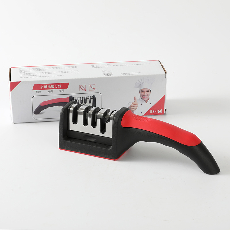 Afilador de cuchillos de cocina de 3 etapas, afilador universal de 4 etapas para tijeras, uso doméstico, transfronterizo