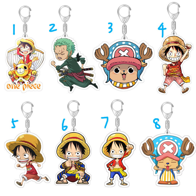 Keychain Animation Peripheral Acrylic Pendant Luffy Solon Cartoon Jewelry Sailing King Comic-Con