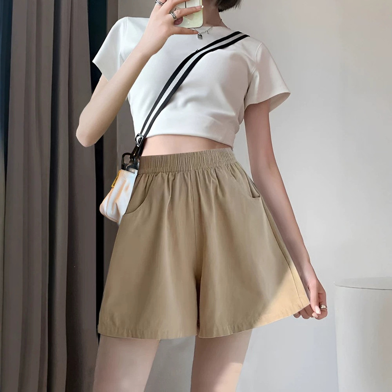 Cotton and Linen Workwear Shorts for Women, Summer 2026 New Style, High-Waisted, Slimming, Loose Fit, Suitable for Outdoor Wear, Running, Casual Wide-Leg Five-Point Pants Cotton and Linen Workwear Shorts for Women, Summer 2026 New Style, High-Waisted, Slimming, Loose Fit, Suitable for Outdoor Wear, Running, Casual Wide-Leg Five-Point Pants