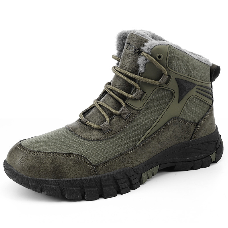 Botas de nieve del noreste los hombres se mantienen calientes en invierno y engrosan la parte superior de los zapatos de algodón al aire libre botas de algodón de gran tamaño