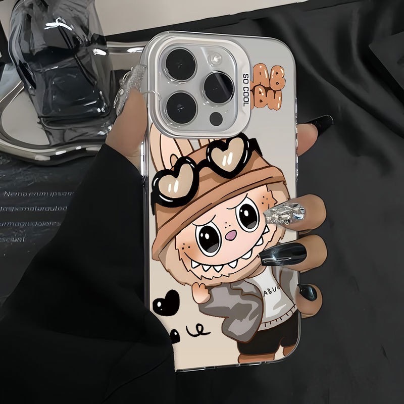 メガネラブブはiPhone17promax、Apple16plus、漫画風15、可愛い14/13のスマホケースに適しています。|undefined