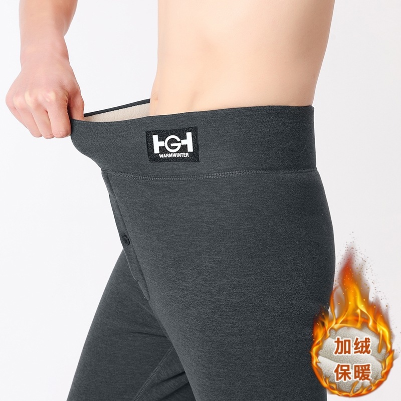 Featured best-selling fleece-lined, thickened, warm men's leggings, high-waisted, plus-size.